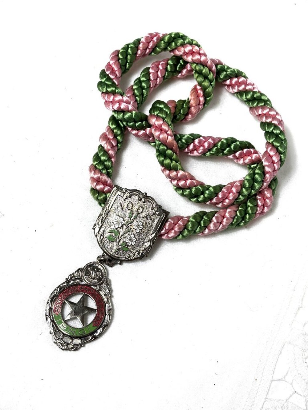 Vintage Odd Fellows IOOF P.N.G. Star Lodge Necklace with Rope